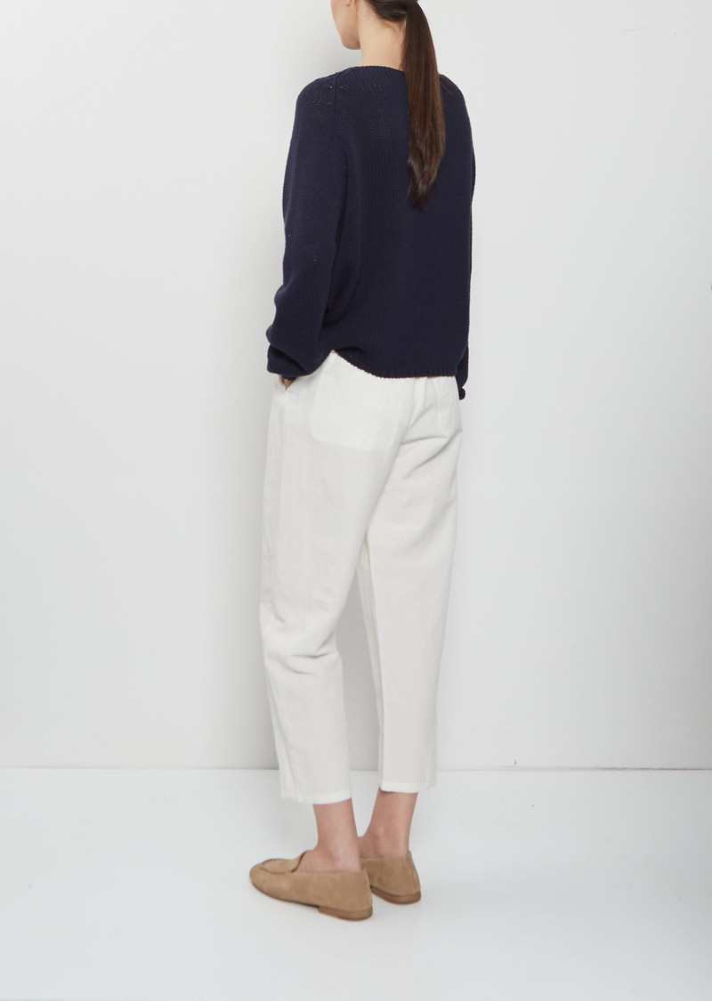 apuntob Boat Neck Silk Sweater — Abyss outlook