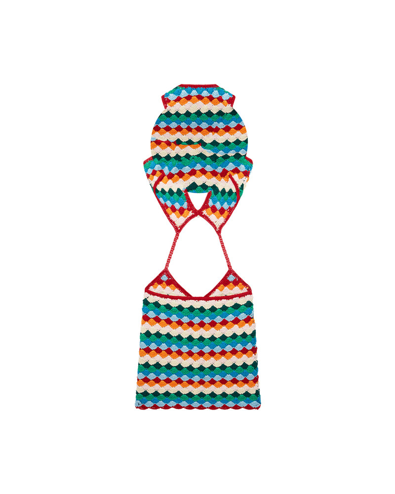 CASABLANCA Rainbow Shell Crochet Dress outlook