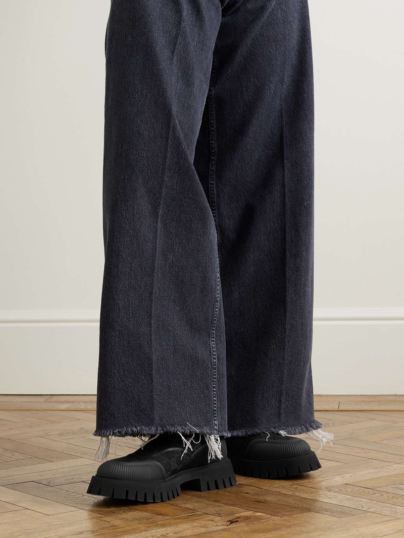 GUCCI Novo Leather-Trimmed Logo-Jacquard Canvas Chelsea Boots outlook