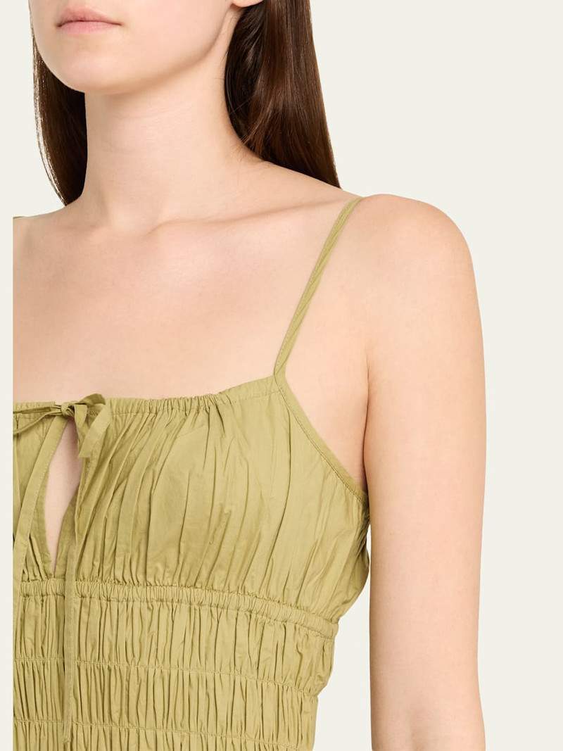 CIAO LUCIA! Russo Smocked Cotton Midi Dress outlook