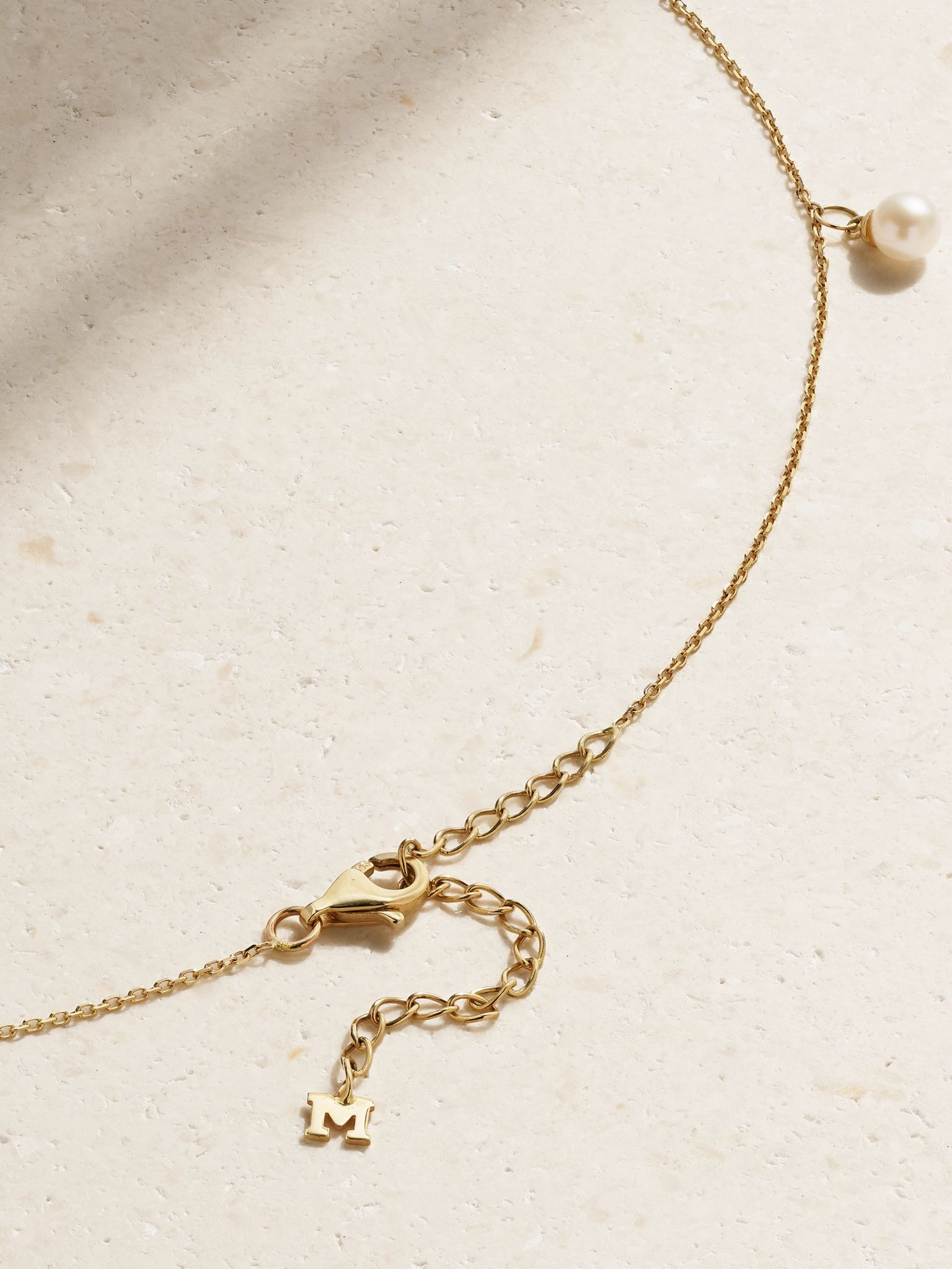 14-karat gold pearl necklace White - 3