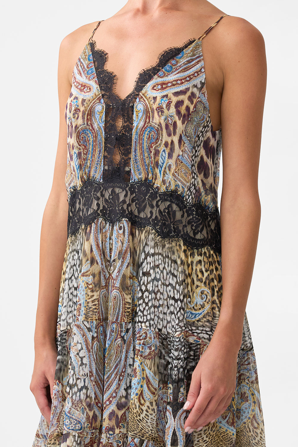 TRAPEZE TIERED DRESS WITH LINING - 5