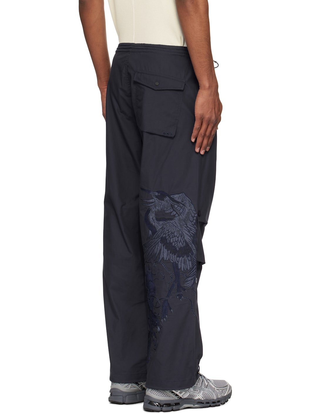 Navy 6102 Crow & Heron Loose Snopants Trousers - 3