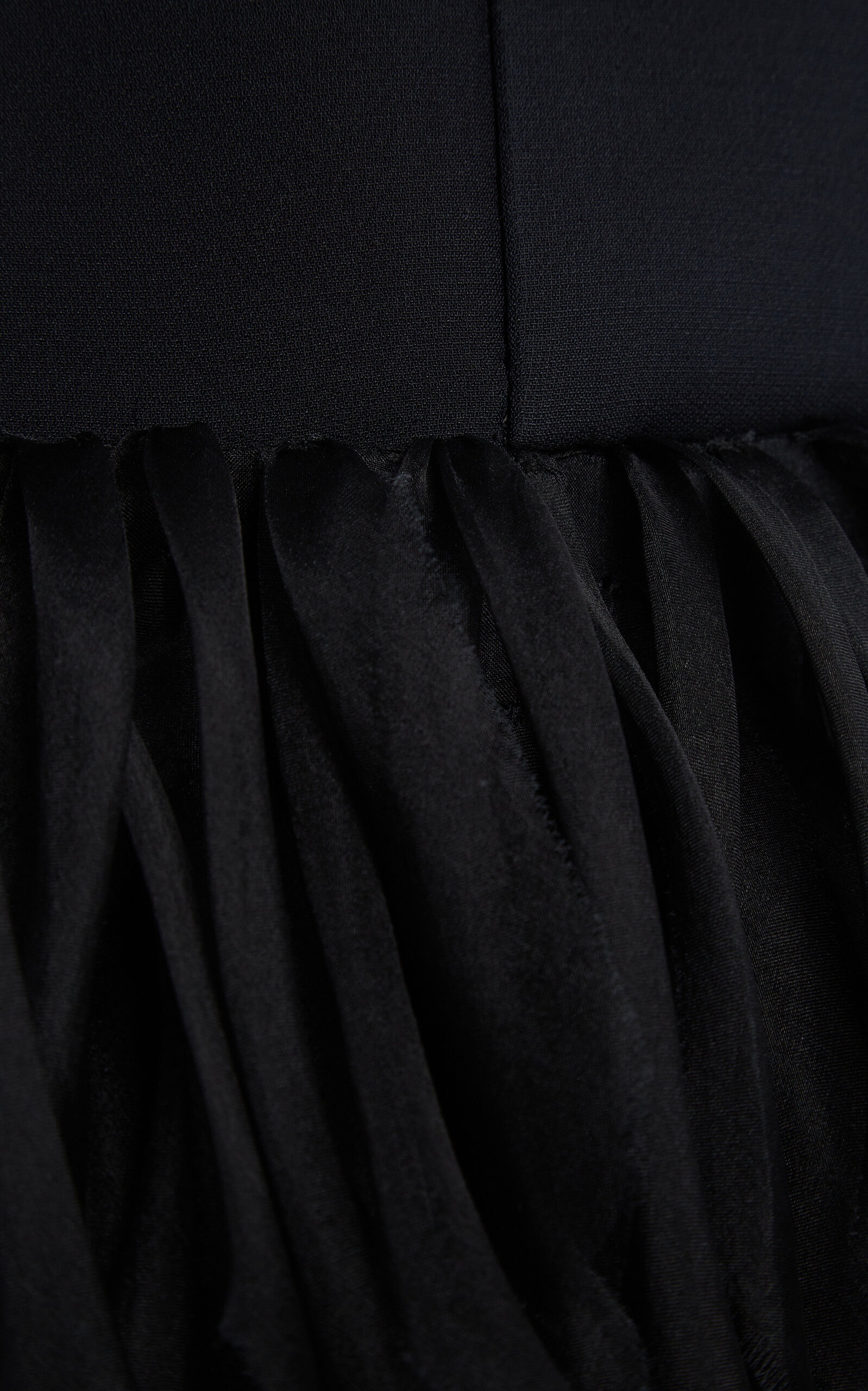 Feather-Trimmed Cotton-Silk Midi Skirt black - 3