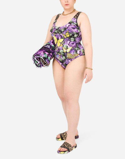 Dolce & Gabbana One-piece racing swimsuit with butterfly print outlook