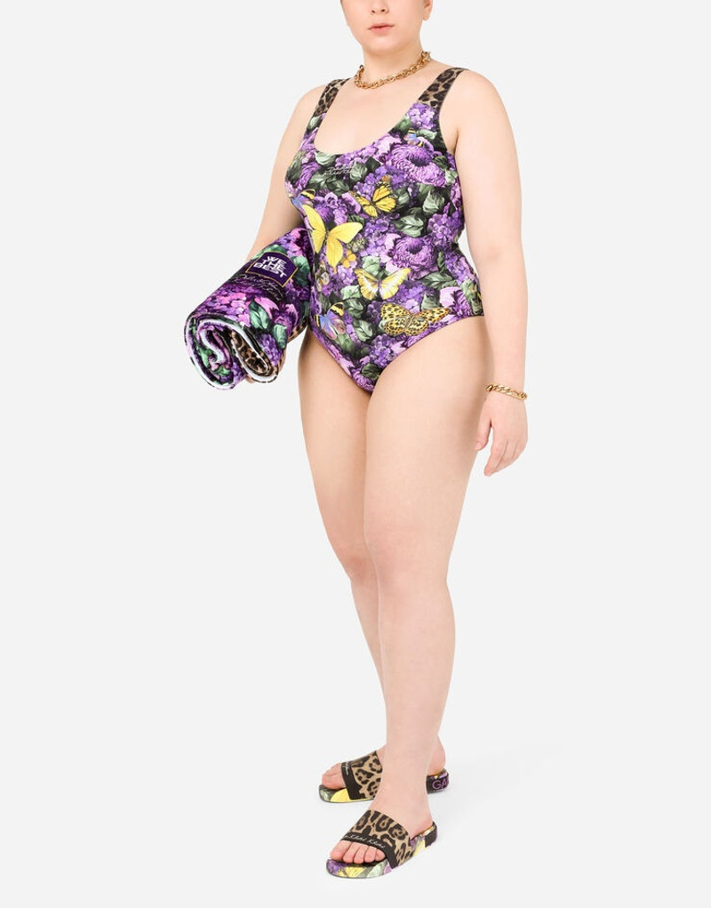 Dolce & Gabbana One-piece racing swimsuit with butterfly print outlook