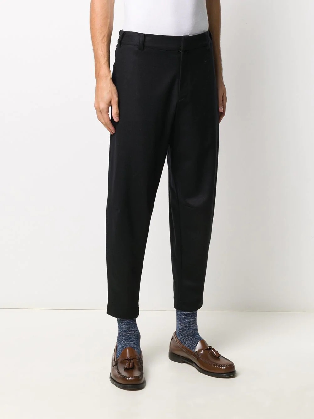 cashmere-blend engineer trousers - 4