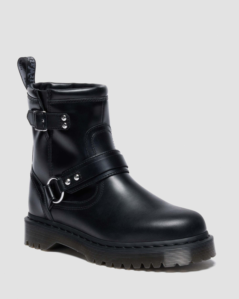 Dr. Martens Anistone Harness Orleans Leather Biker Boots outlook