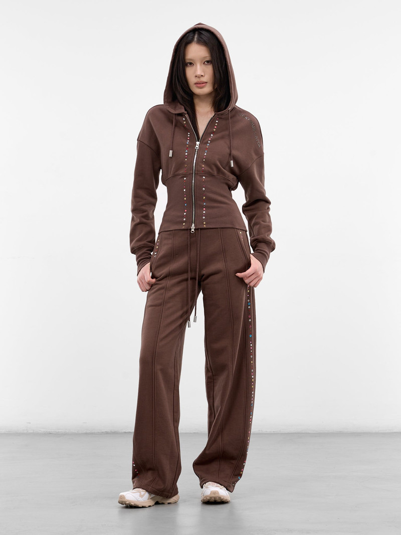 ECKHAUS LATTA Brown Cotton Studded Sweatpants outlook