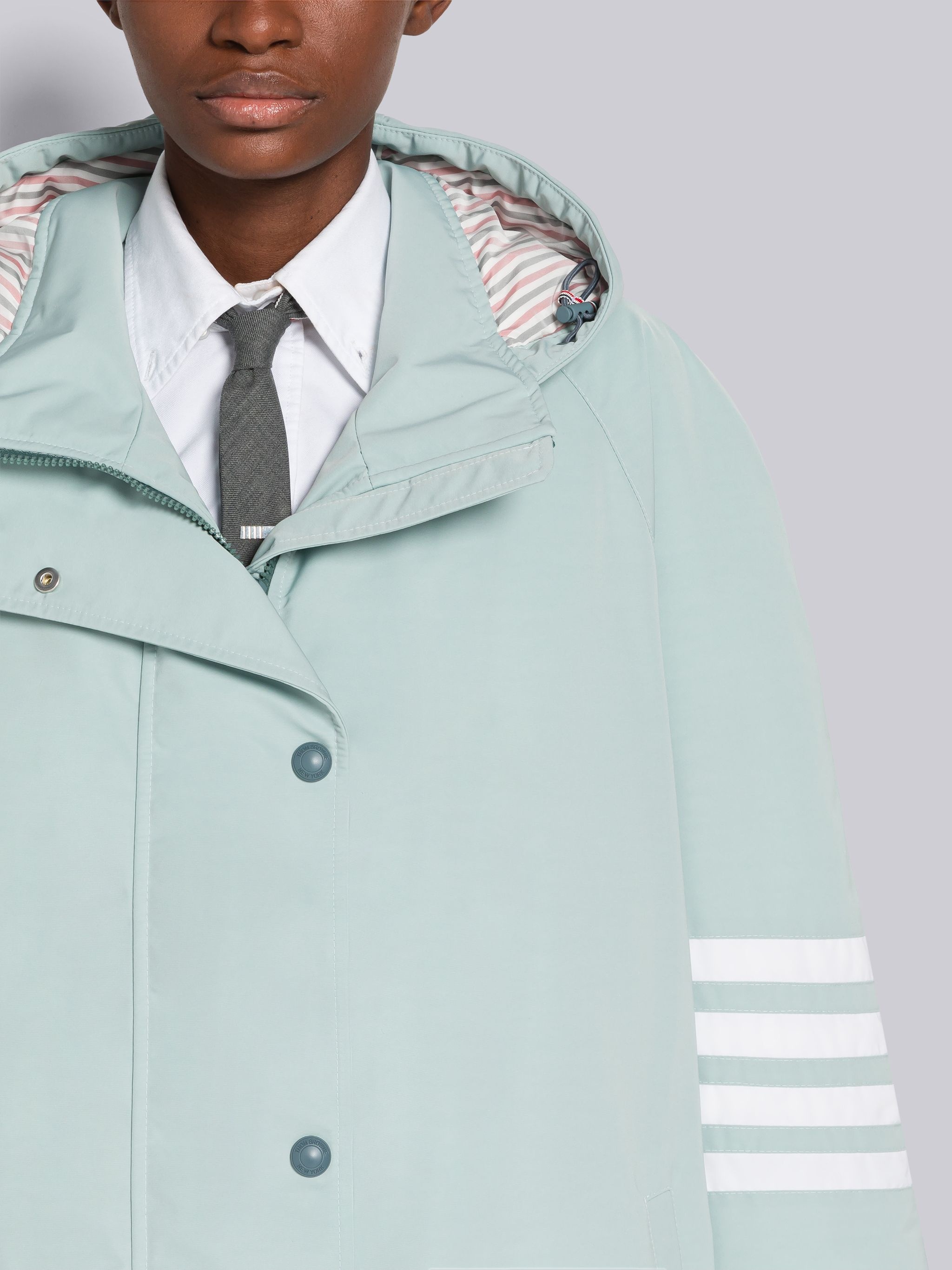 Tech Faille Oversized 4-Bar Down Football Parka - 4