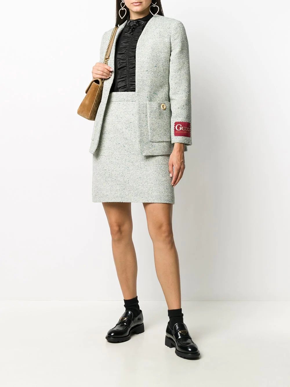 belted textured jacket - 2