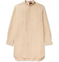 + Paula's Ibiza Grandad-Collar Logo-Embroidered Linen and Cotton-Blend Shirt - 3