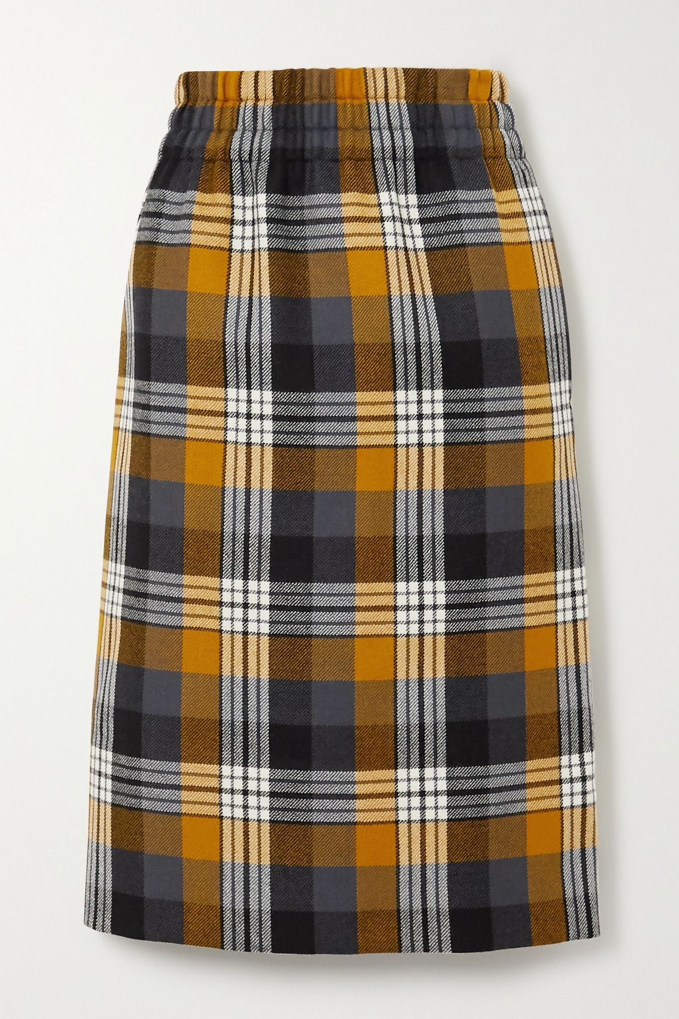 Checked wool midi skirt - 1