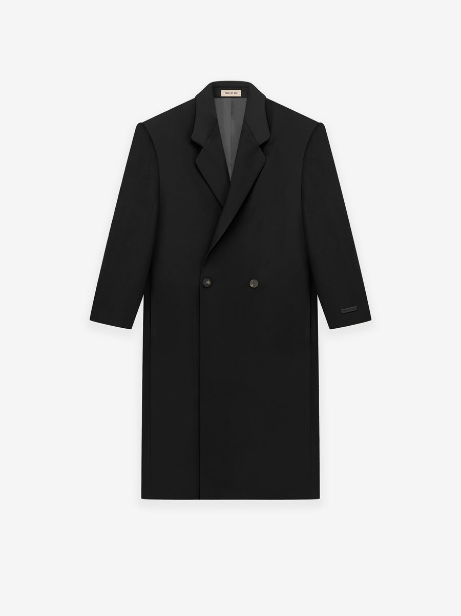 Wool Gabardine Double Breasted Overcoat - 1