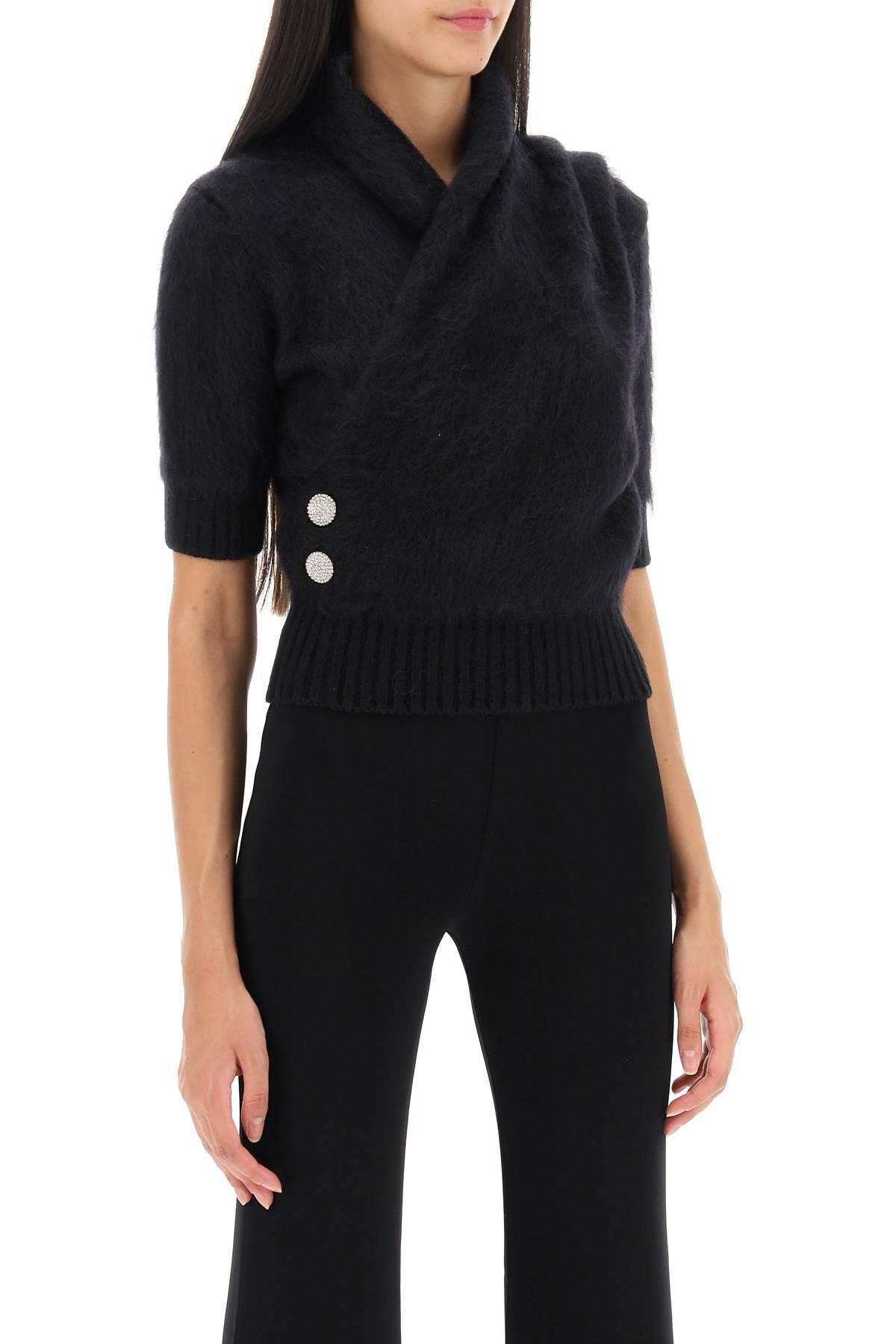 Balmain Brushed Yarn Surplice Top - 3