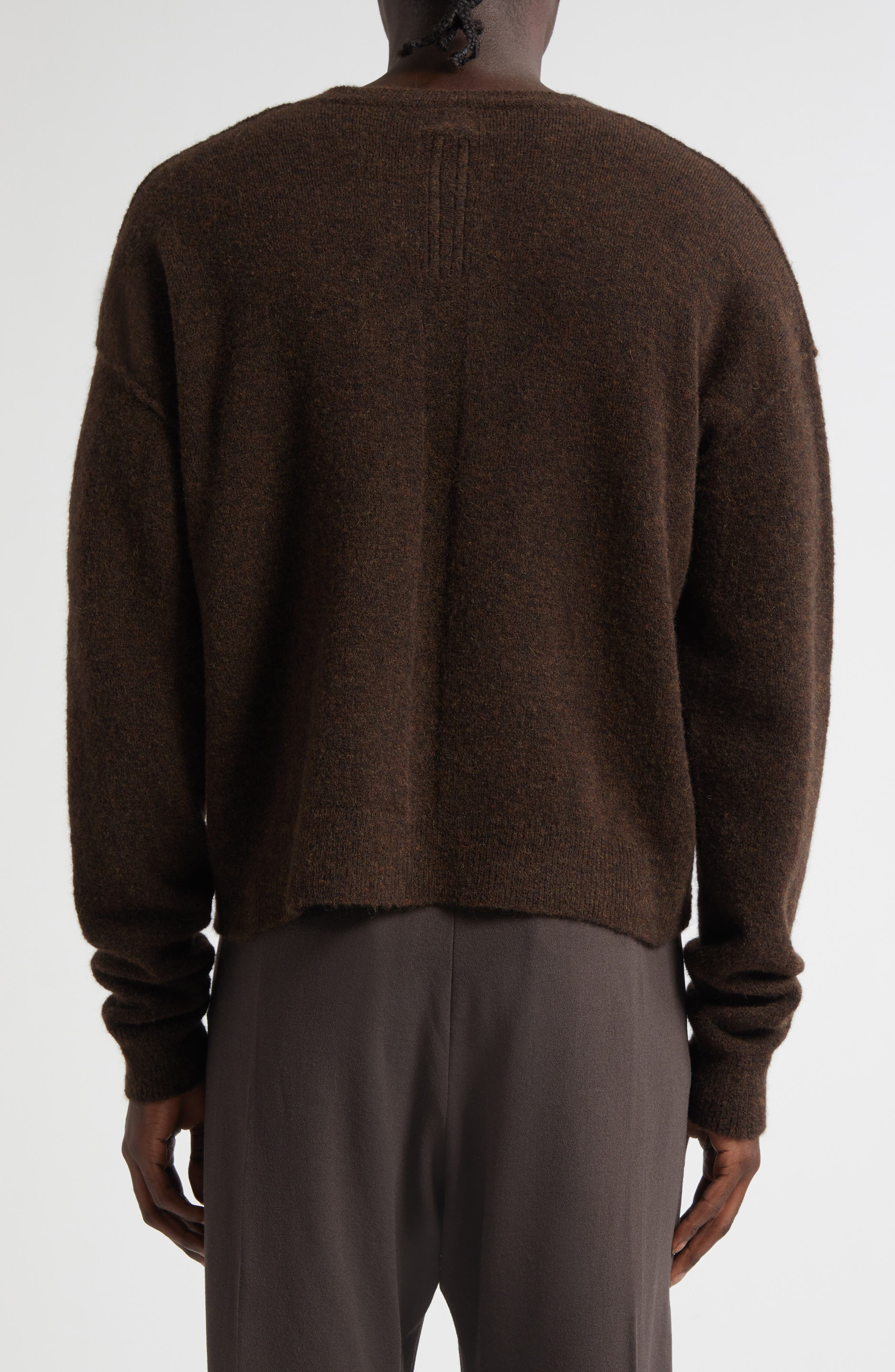 Rick Owens Tommy Alpaca & Wool Blend V-Neck Sweater in Brown at Nordstrom - 3