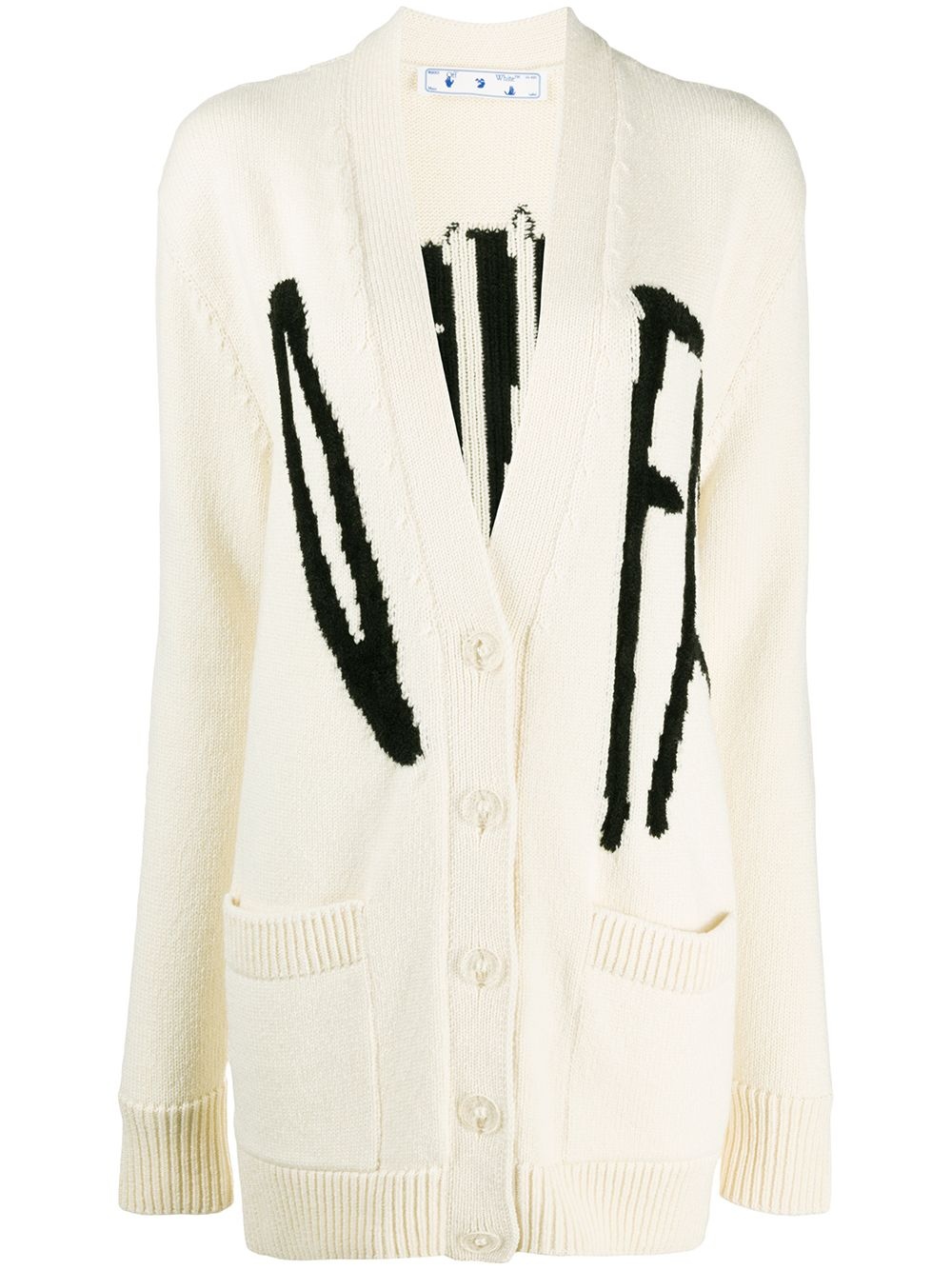 Graffiti logo intarsia cardigan - 1