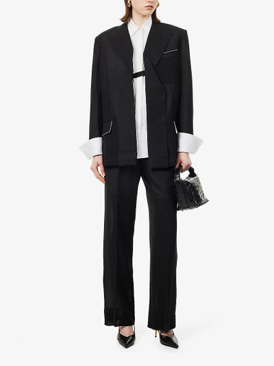 Victoria Beckham High-rise straight-leg voile trousers outlook