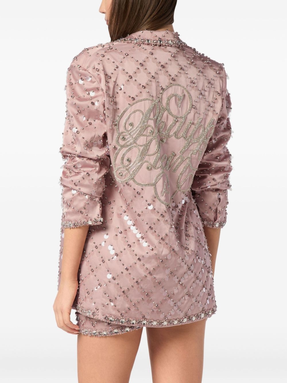 sequin-embellished blazer - 4