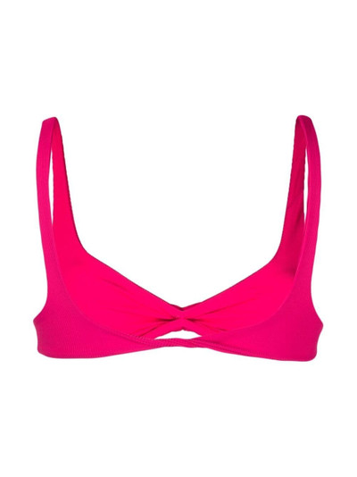 THE ATTICO twisted ribbed triangle bikini top outlook