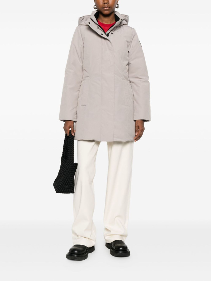 Canada Goose logo-patch hooded coat outlook