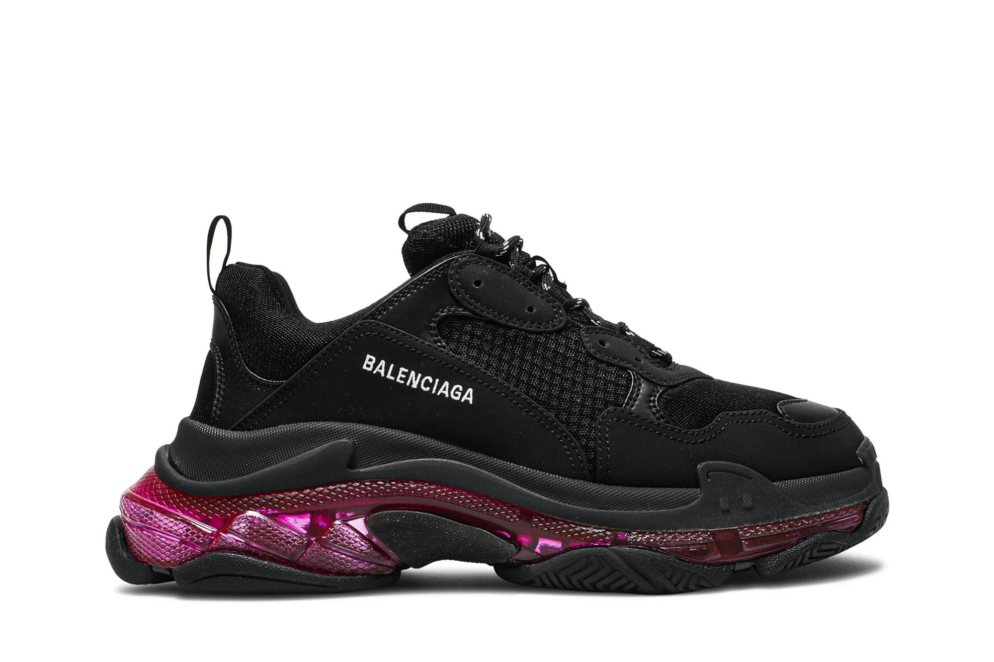Balenciaga Triple S Sneaker 'Clear Sole - Black Pink Neon' - 1
