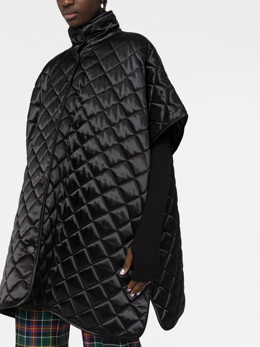 quilted short-sleeve coat - 3