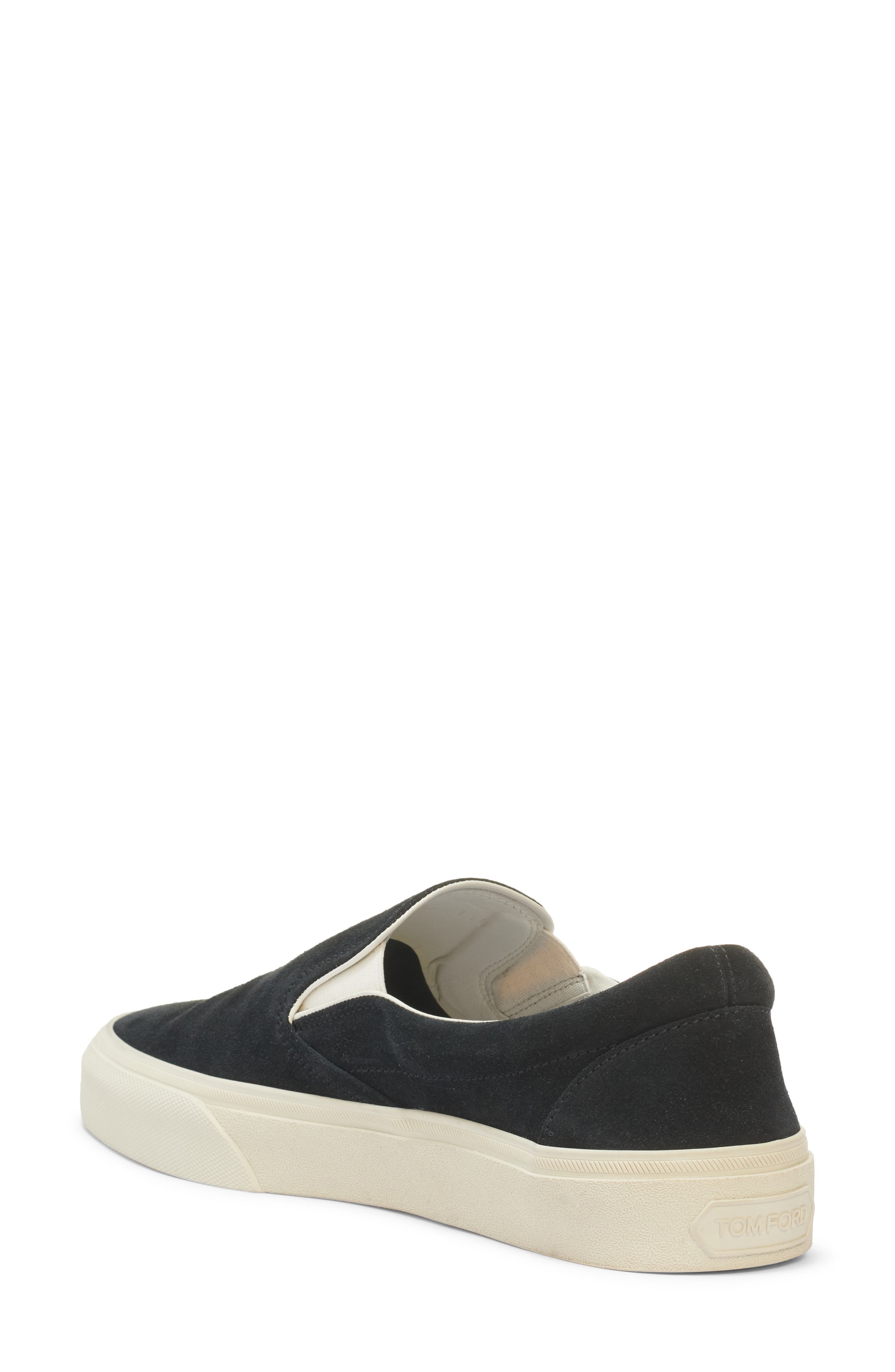 TOM FORD Jude Suede Slip-On Sneaker in 3Nw02 Black/Cream at Nordstrom - 2