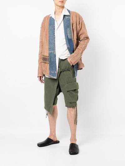 Greg Lauren patchwork-design denim-trim jacket outlook