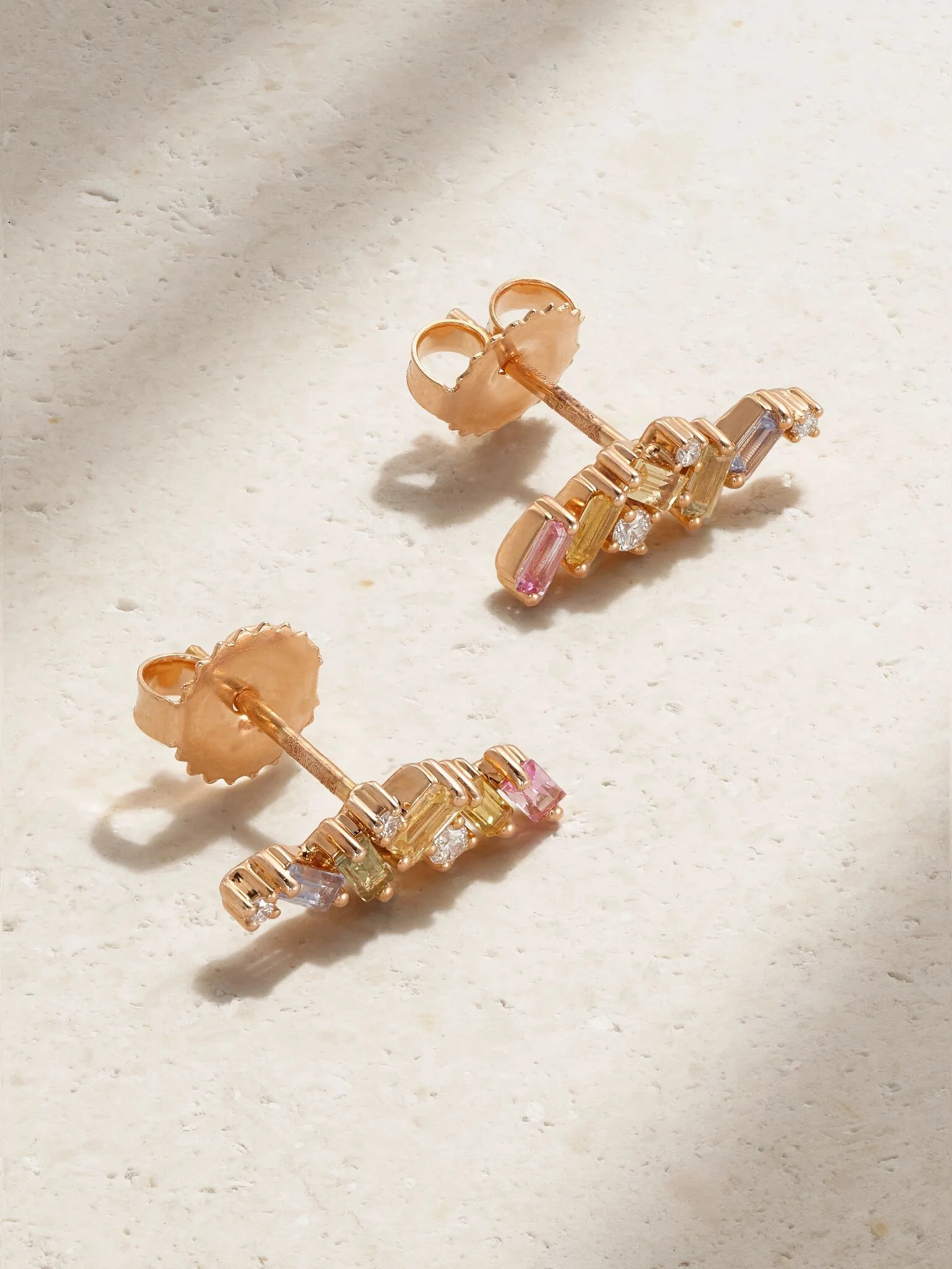 18-karat rose gold, sapphire and diamond earrings Gold - 1