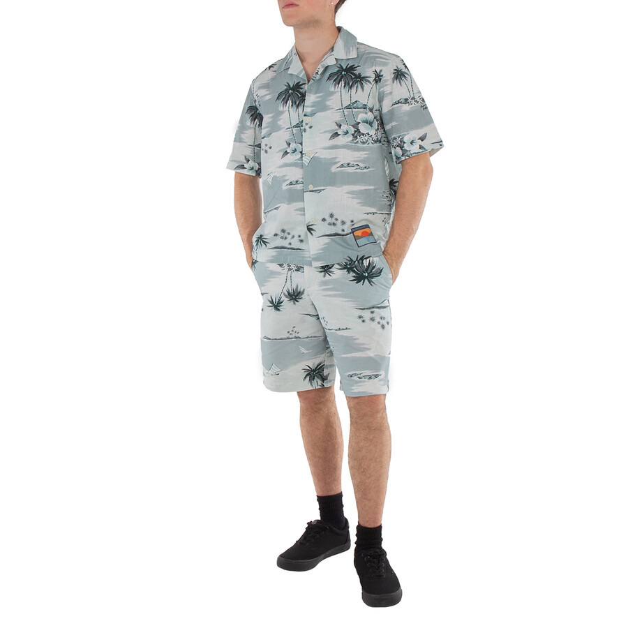 Maison Kitsune Seafoam Design Island-Print Shirt - 6