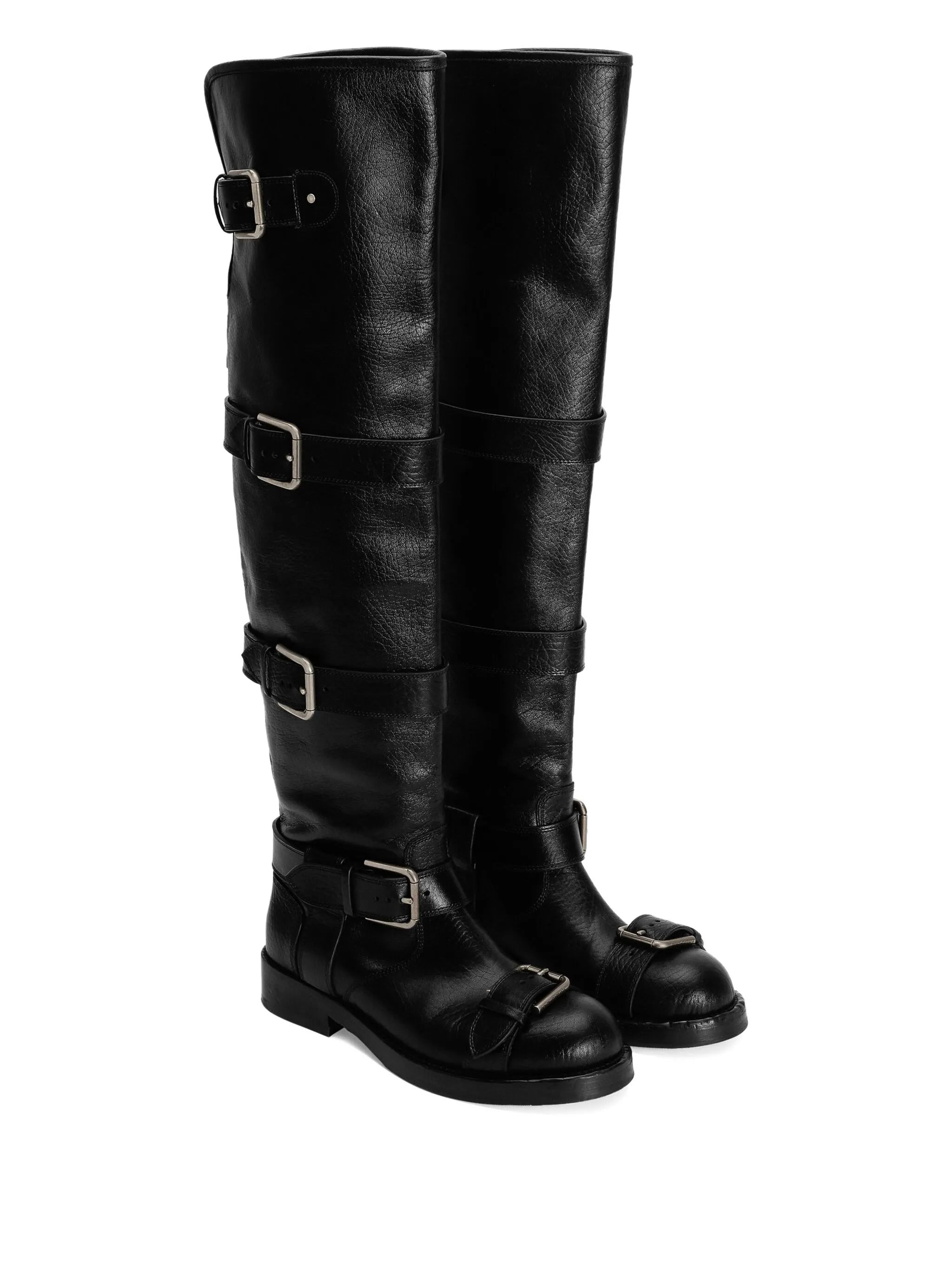 Dolce & Gabbana Buckle-strap Leather Boots - 3