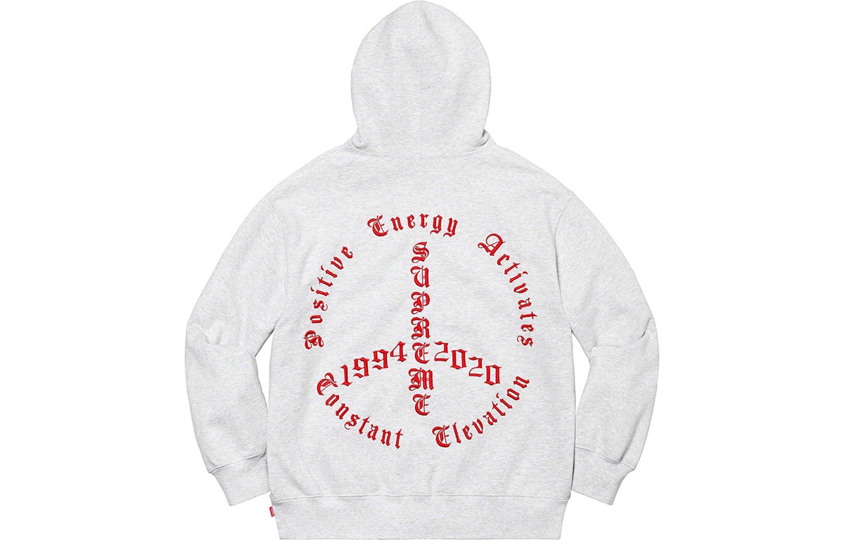 Supreme Peace Hoodie 'White Red' SUP-FW20-090 - 2