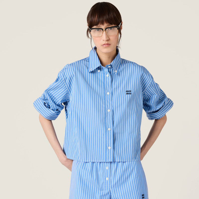 Miu Miu Striped cotton shirt outlook