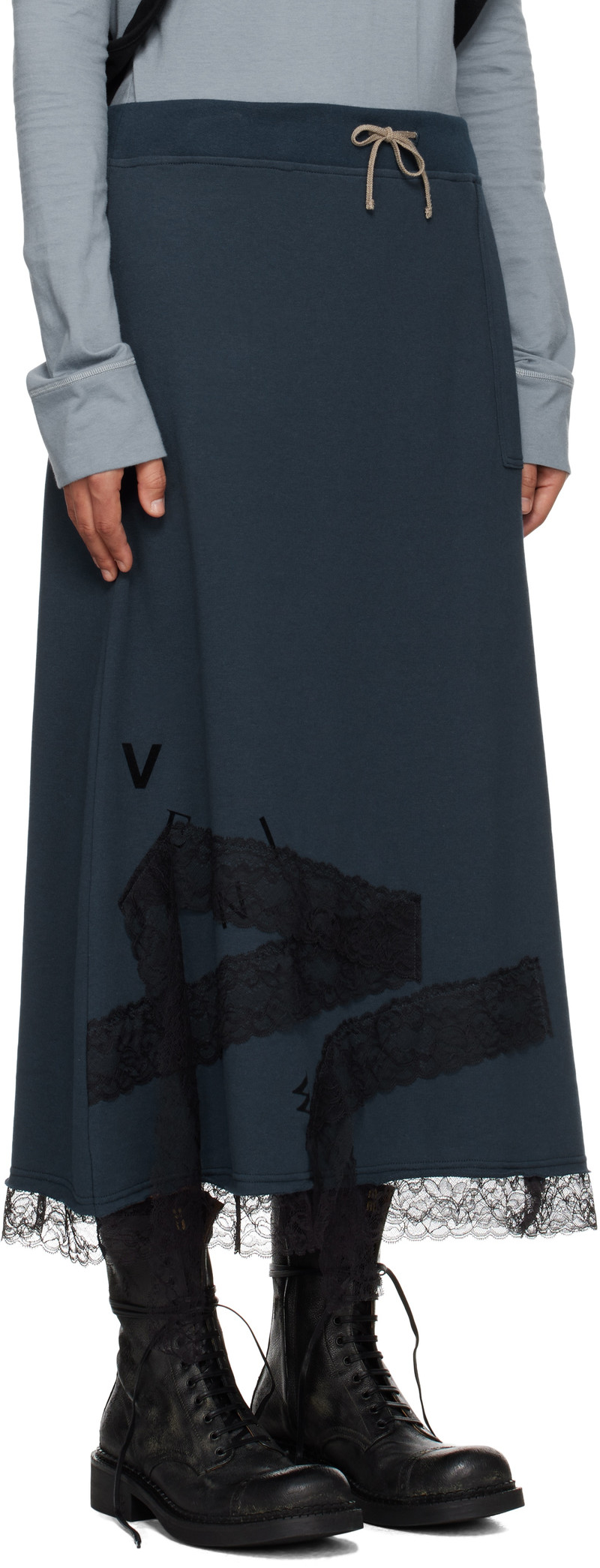 VeniceW Navy Roots Midi Skirt outlook