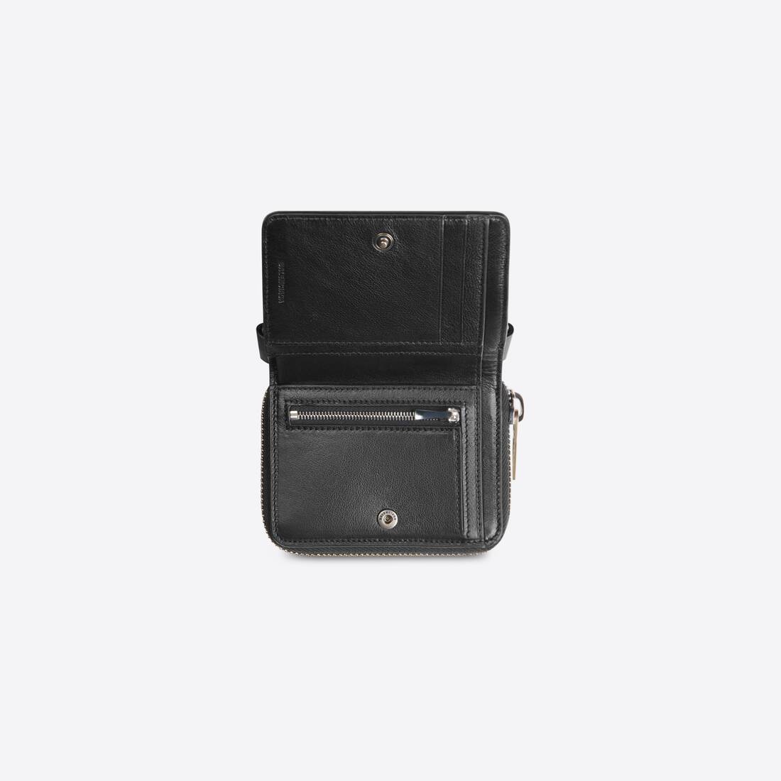 Men's Bondage Bifolded Compact Wallet With Chain in Black - 5