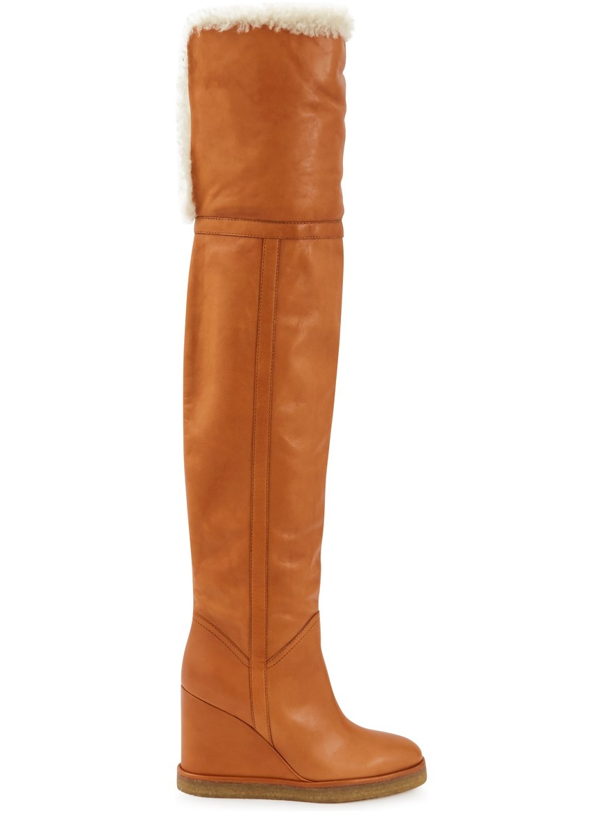 Manon Wedge Thigh Boots - 1