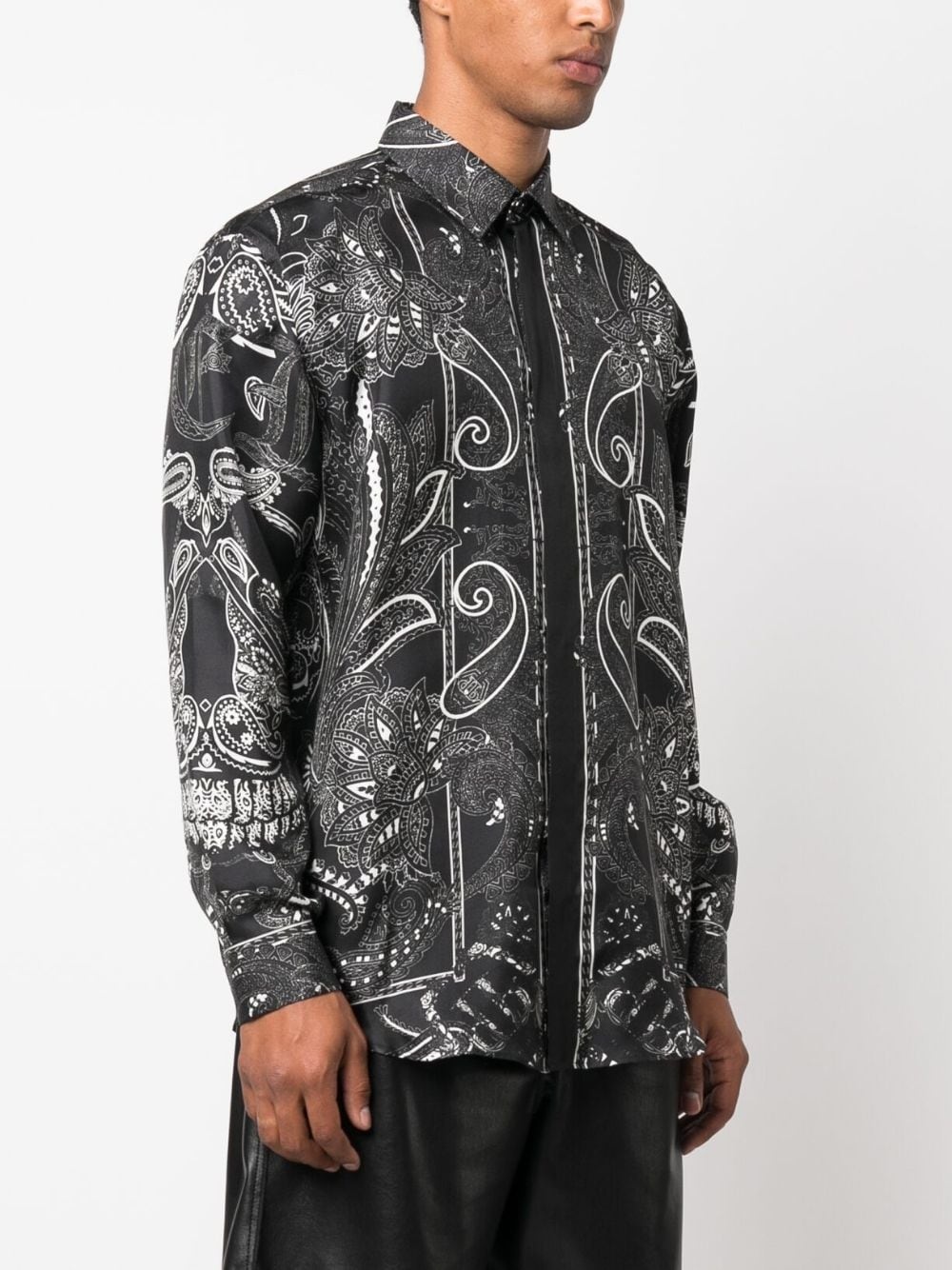 Dandy paisley-print silk shirt - 3