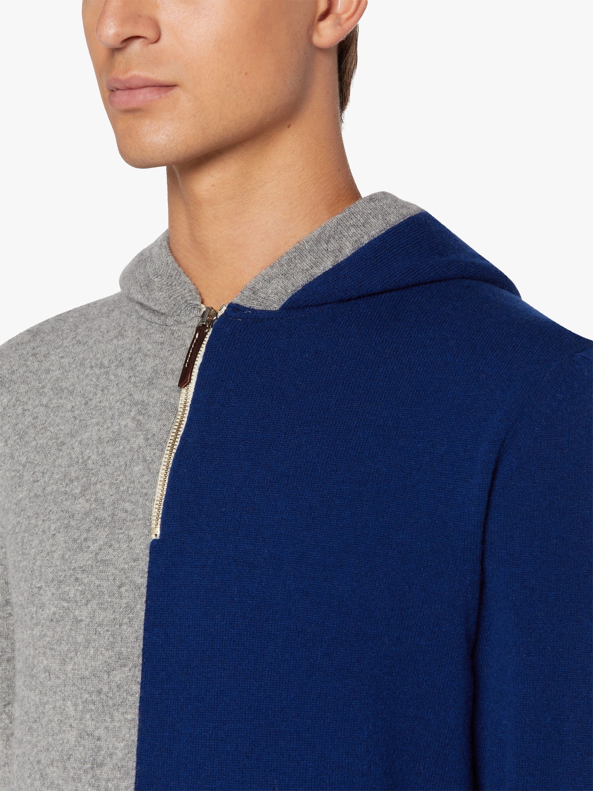 DOUBLE AGENT NAVY WOOL HOODED SWEATER | GKM-201 - 5