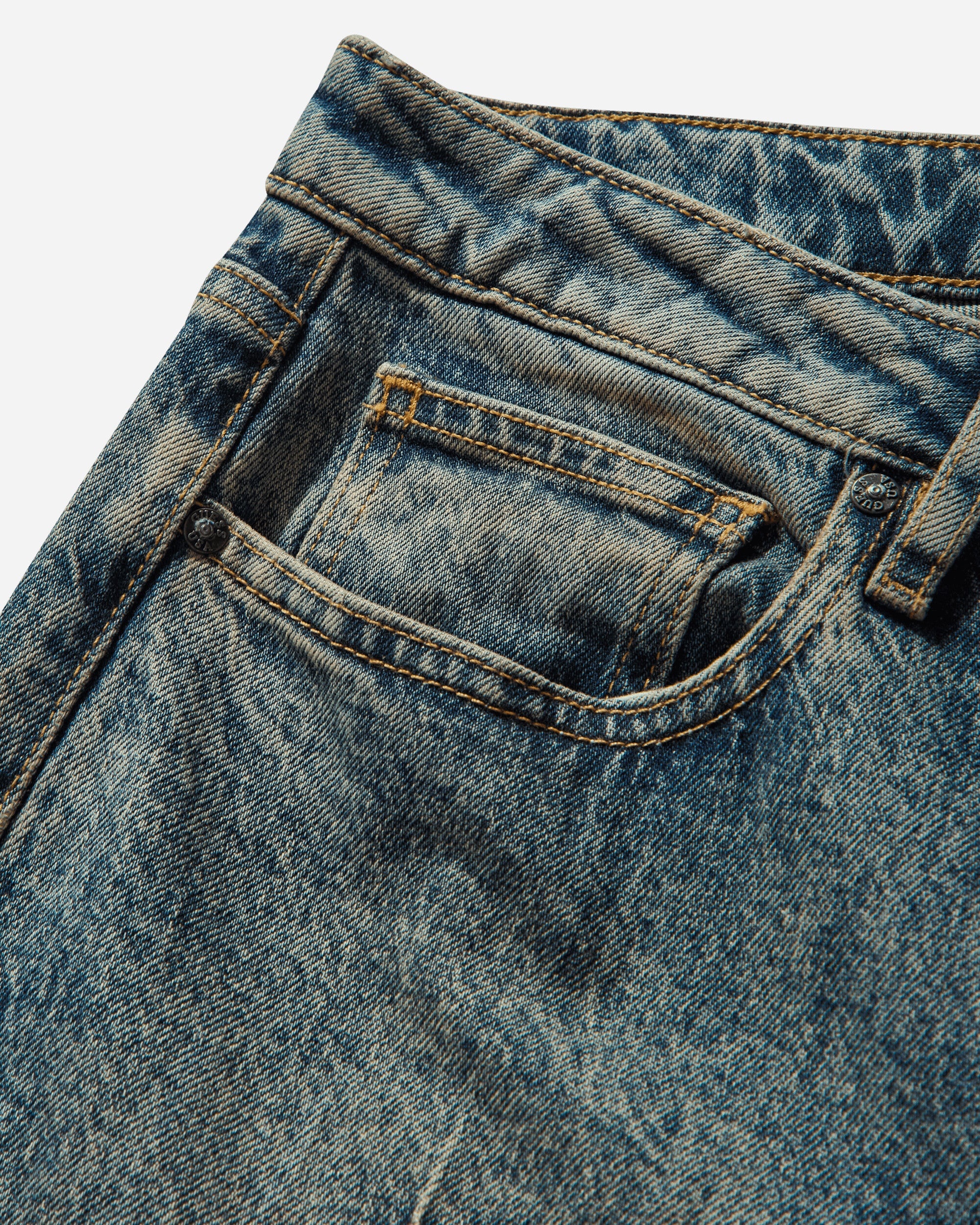 Women's Flare Denim Pants Used Indigo Brown Tint - 3