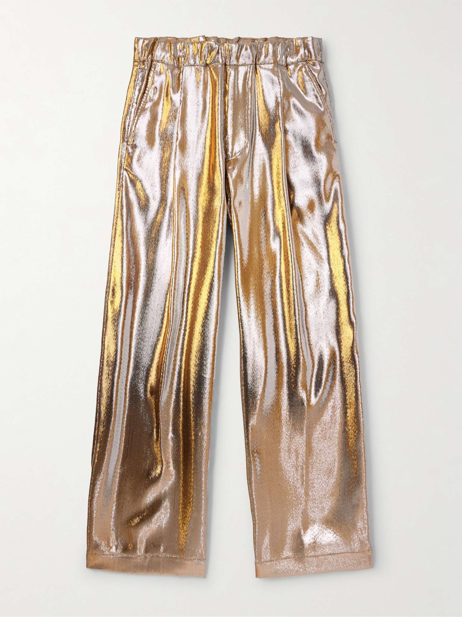 Wide-Leg Lamé Suit Trousers - 1