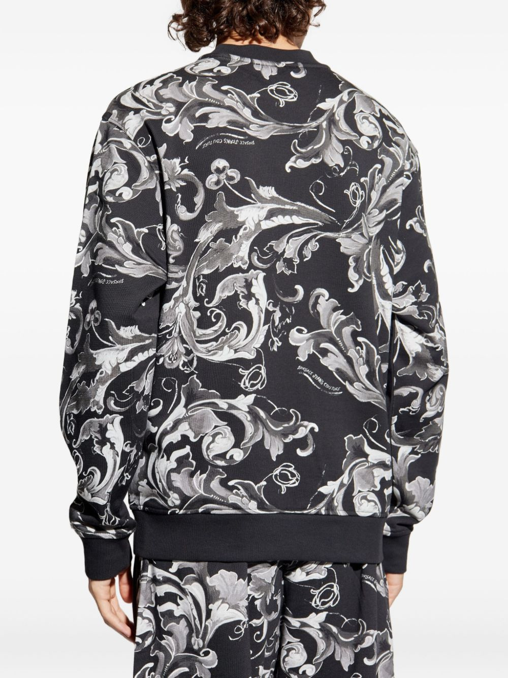 baroque-print panelled sweatshirt - 4