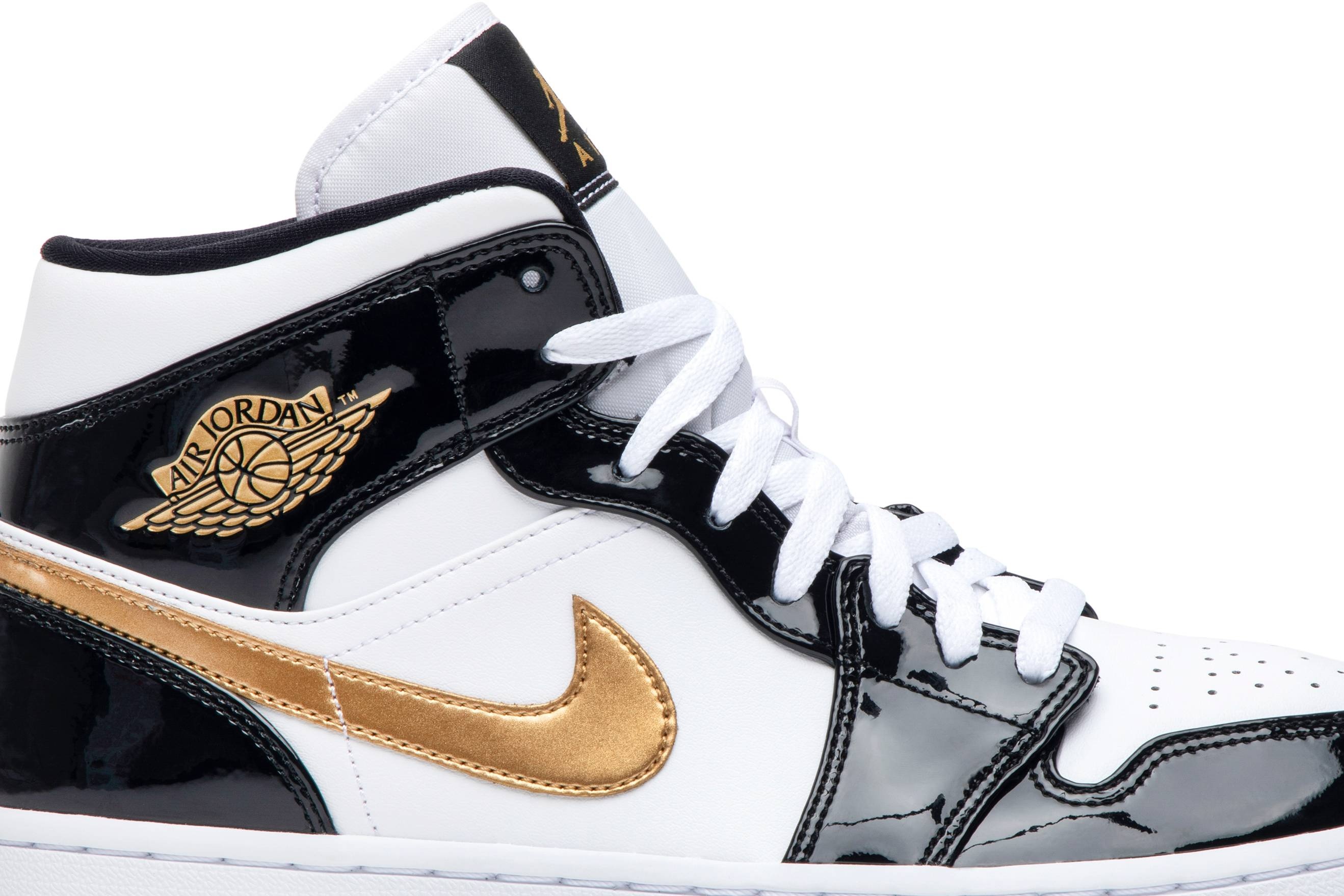 Air Jordan 1 Mid Patent 'Black Gold' - 2