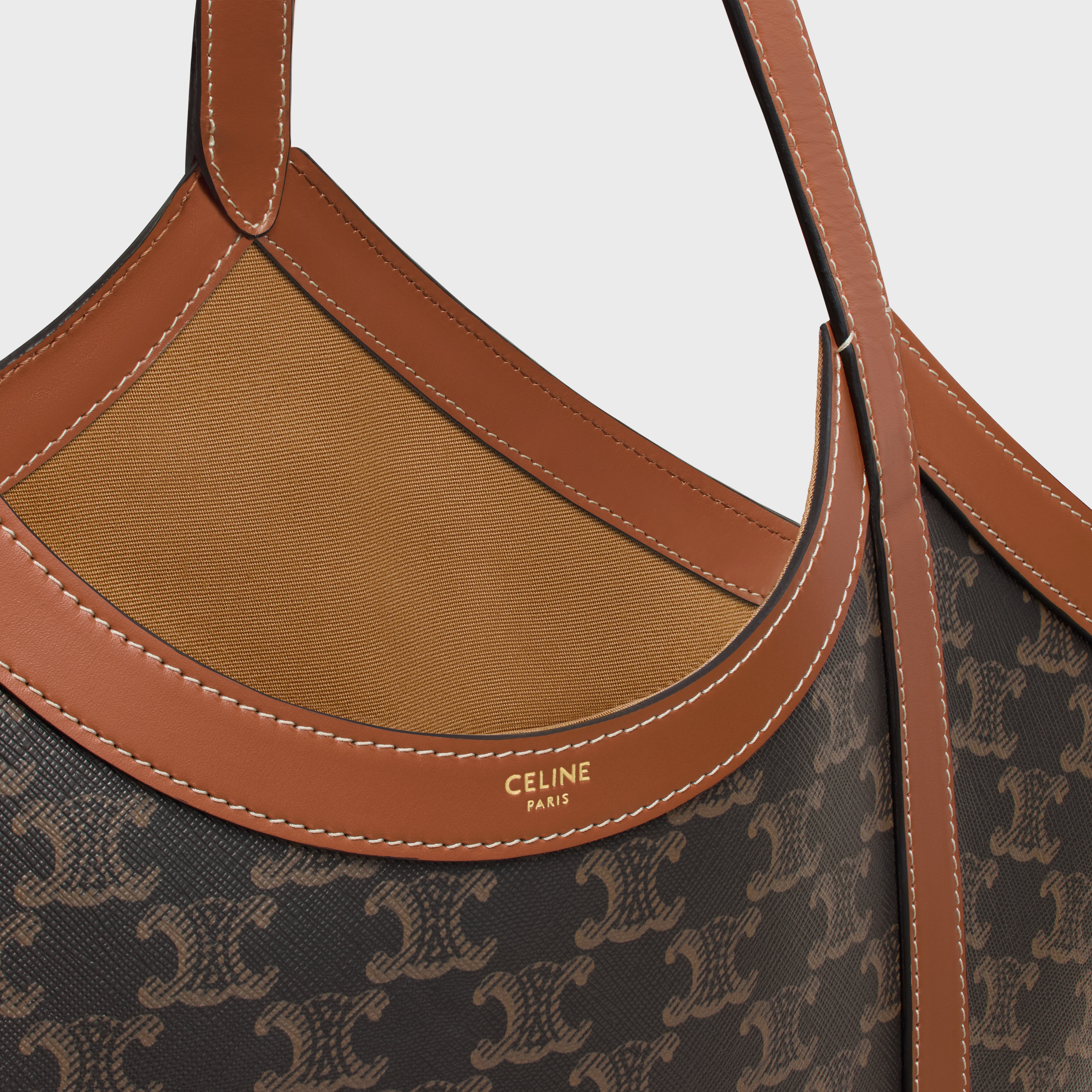 LARGE CABAS IN Triomphe canvas and calfskin - 4