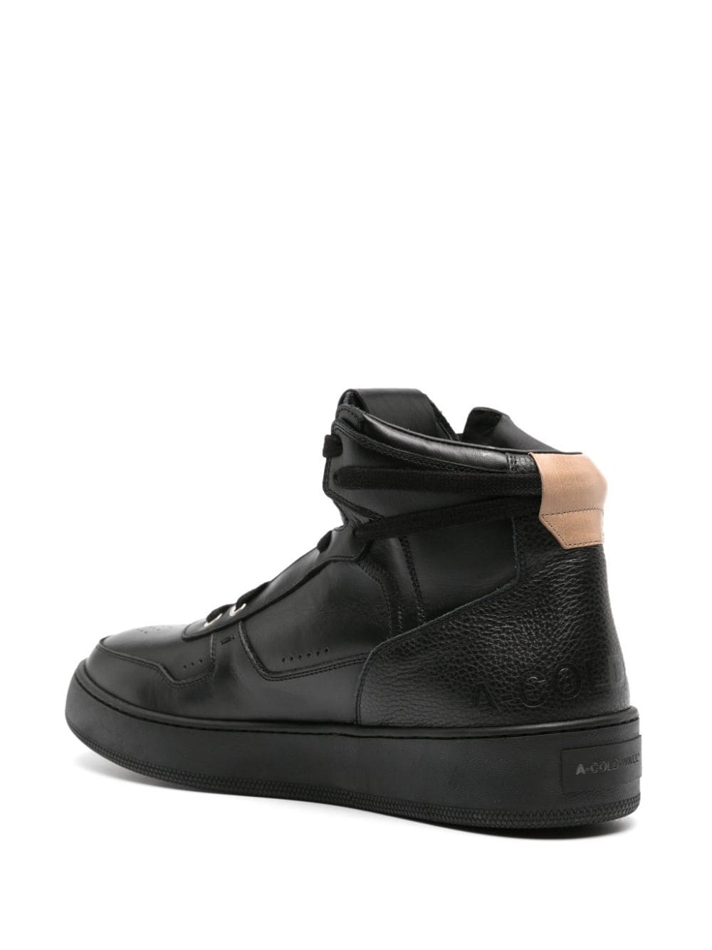 logo-print leather high-top sneakers - 3