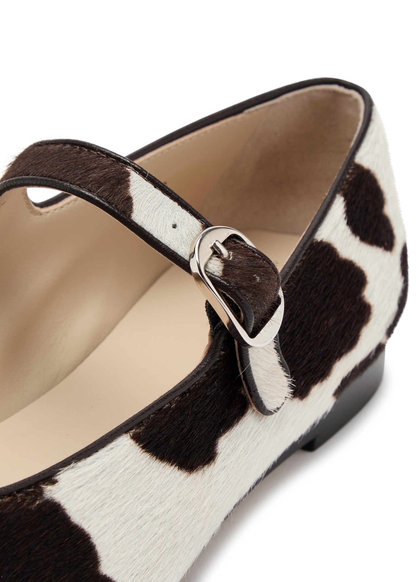 Mary Jane calf-hair flats - 4