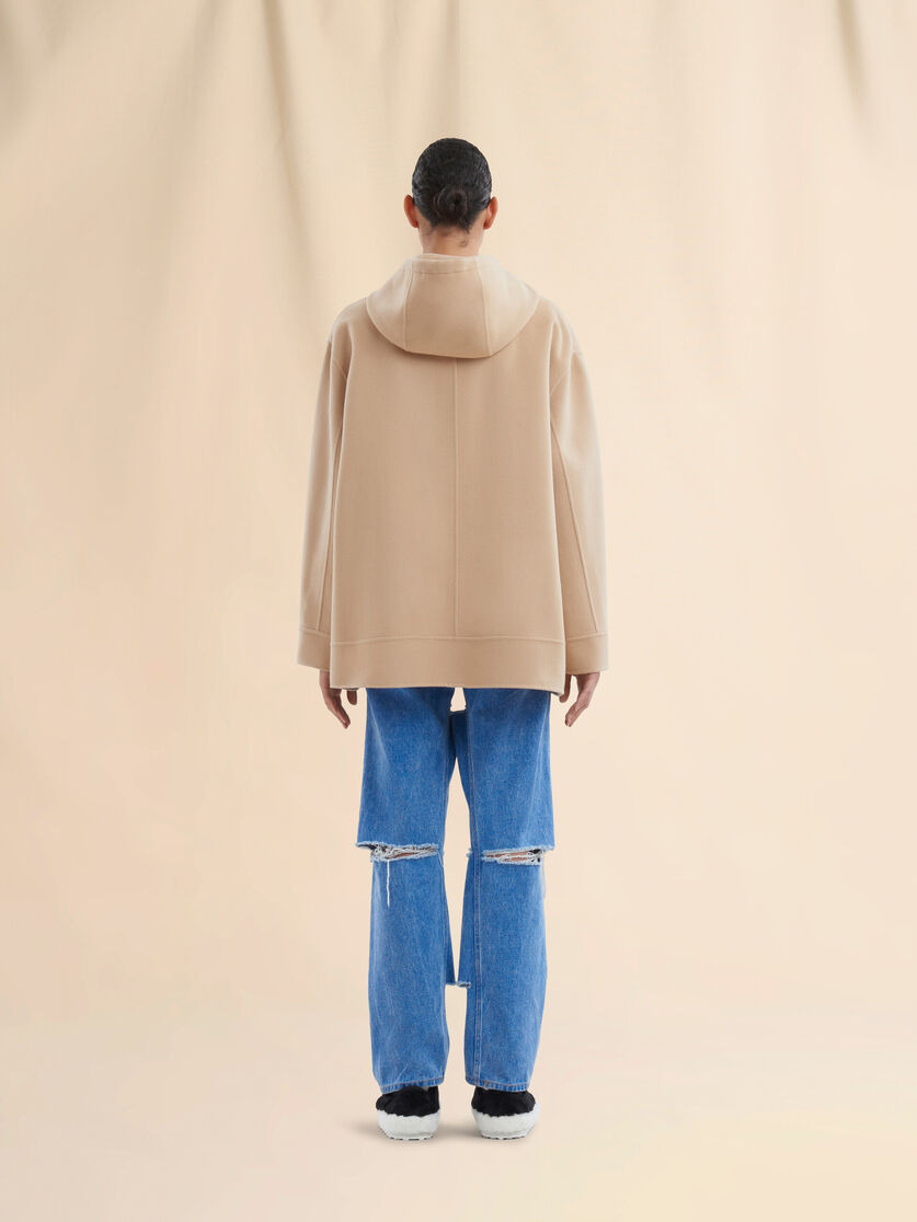 BEIGE WOOL-CASHMERE PARKA WITH MARNI MENDING - 3