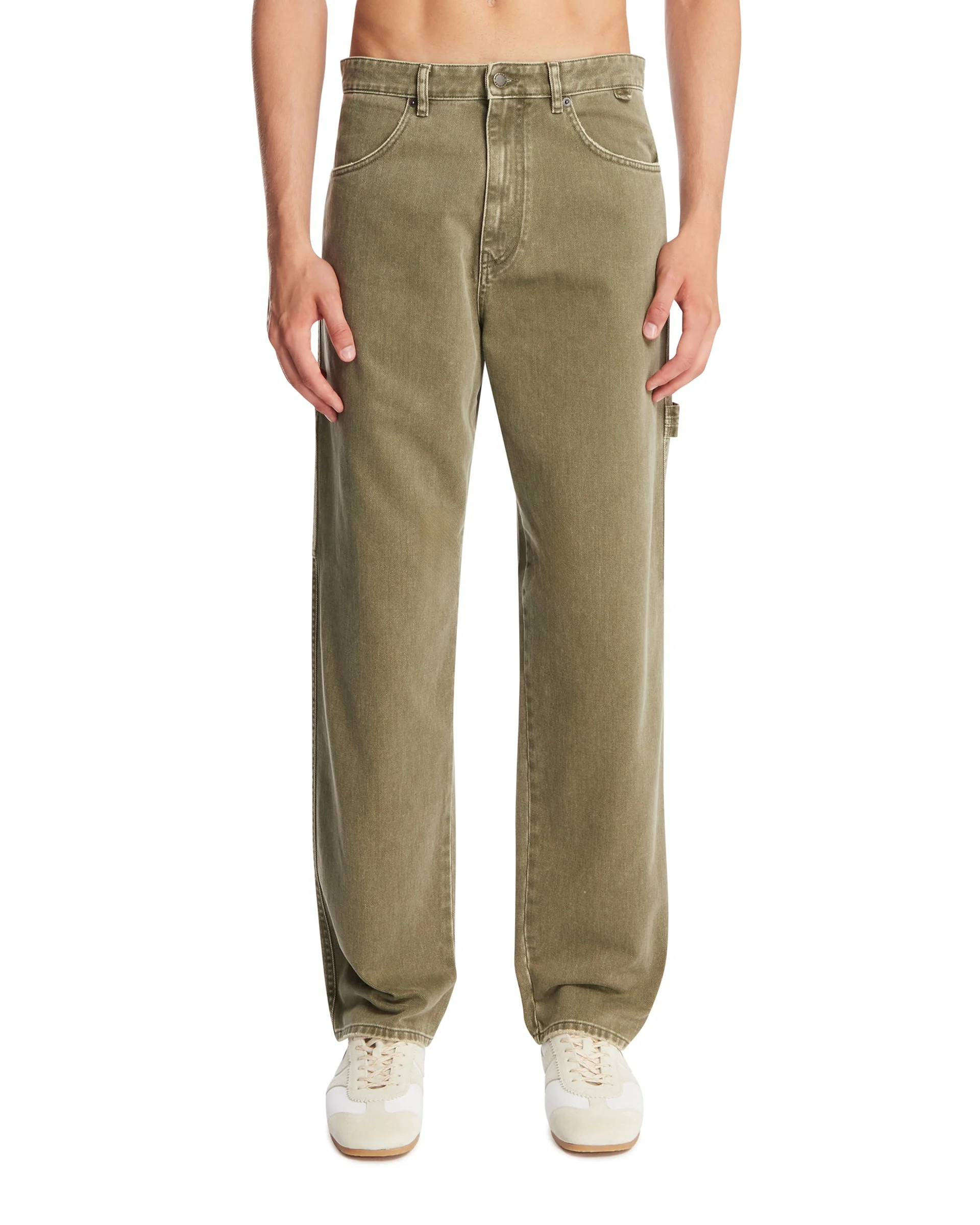 Green Cotton Denim Carpenter Jeans - 1