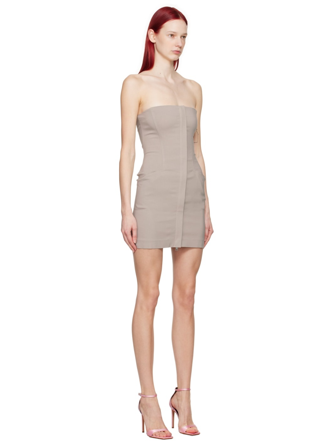 Taupe Tailored Minidress - 2