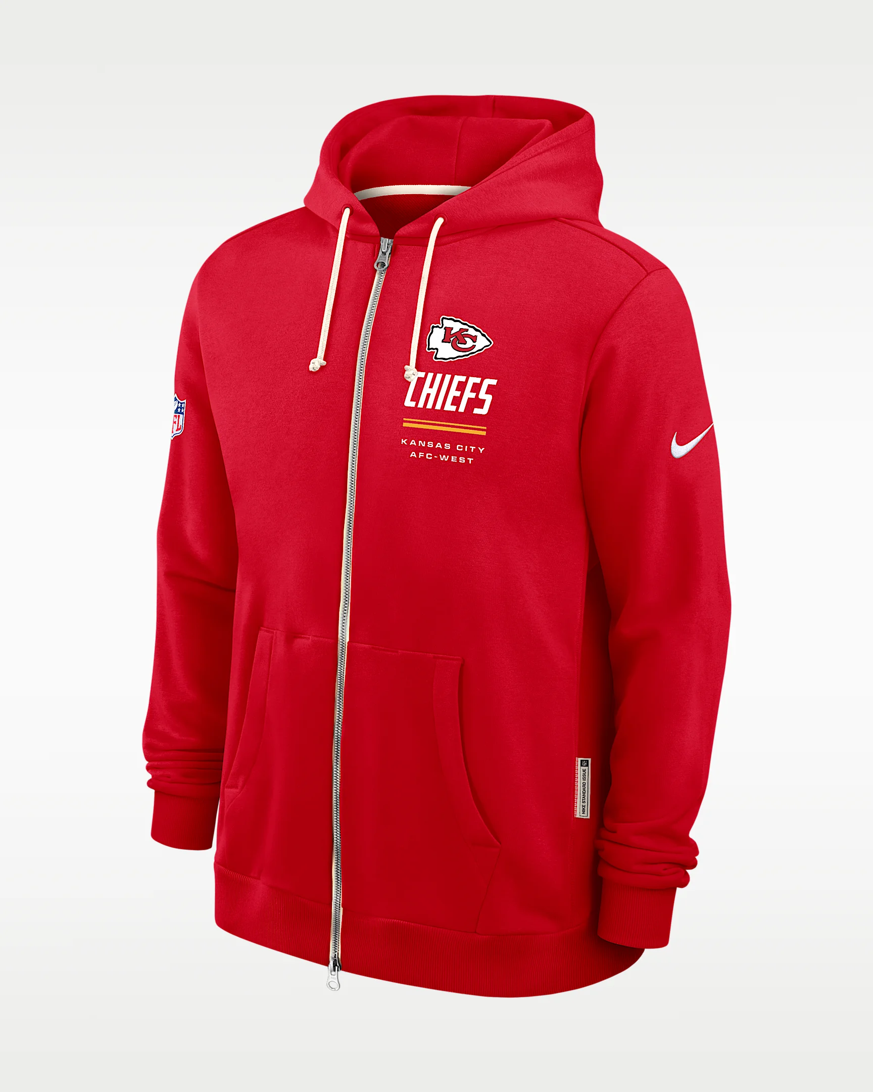Kansas City Chiefs Sideline Standard Issue Men's Nike Dri-FIT NFL Full-Zip Hoodie - 1